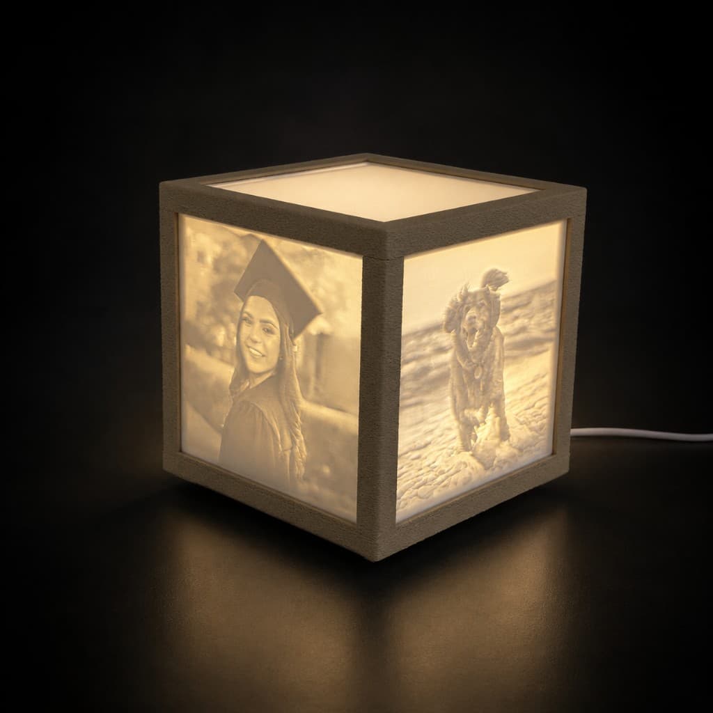 Luma Cube with light on